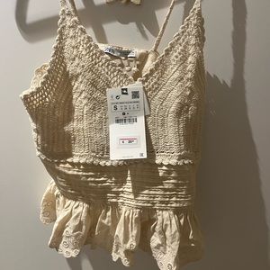 zara crochet top small